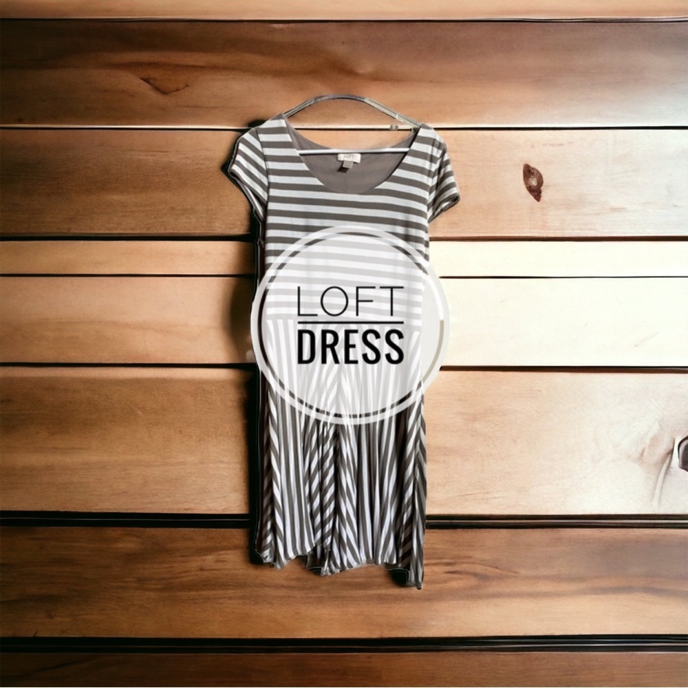 Loft dress size medium Tan and White Striped